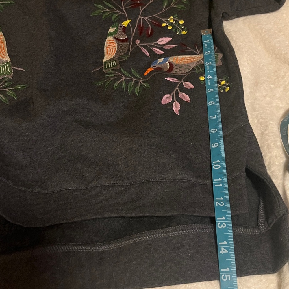 Boden Bird Embroidered Gray Sweater Small - Picture 14 of 16